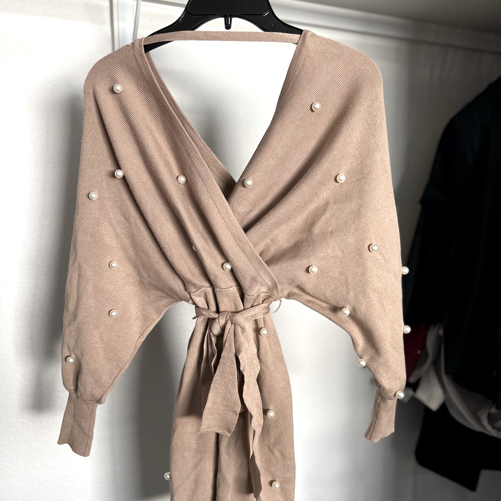 elegant dress with pearls